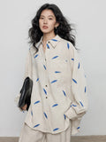 Spring Tencel Ramie Long Sleeve Embroidered Shirt_BDHL8204