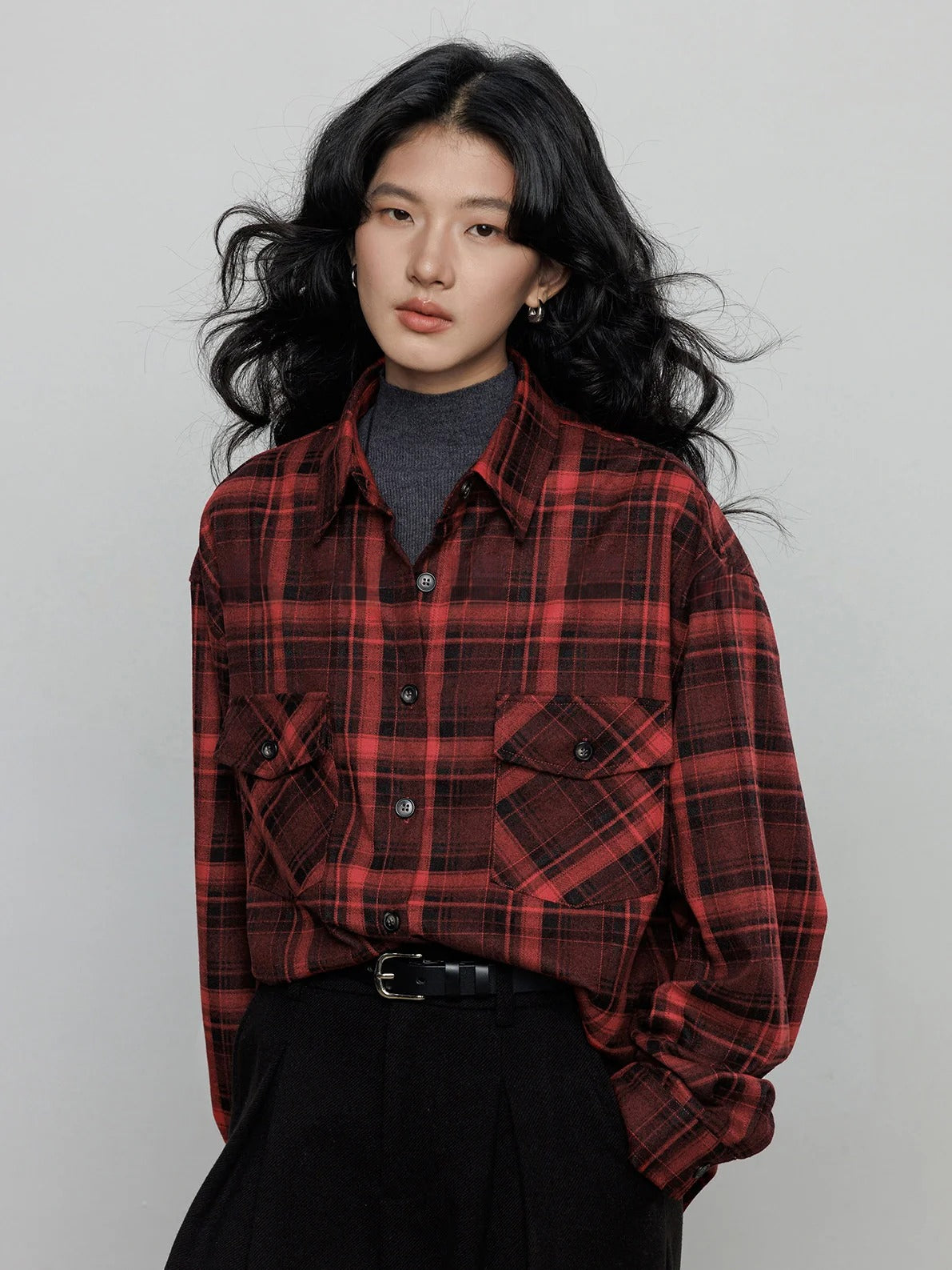 復古格紋襯衫_BDHL8090