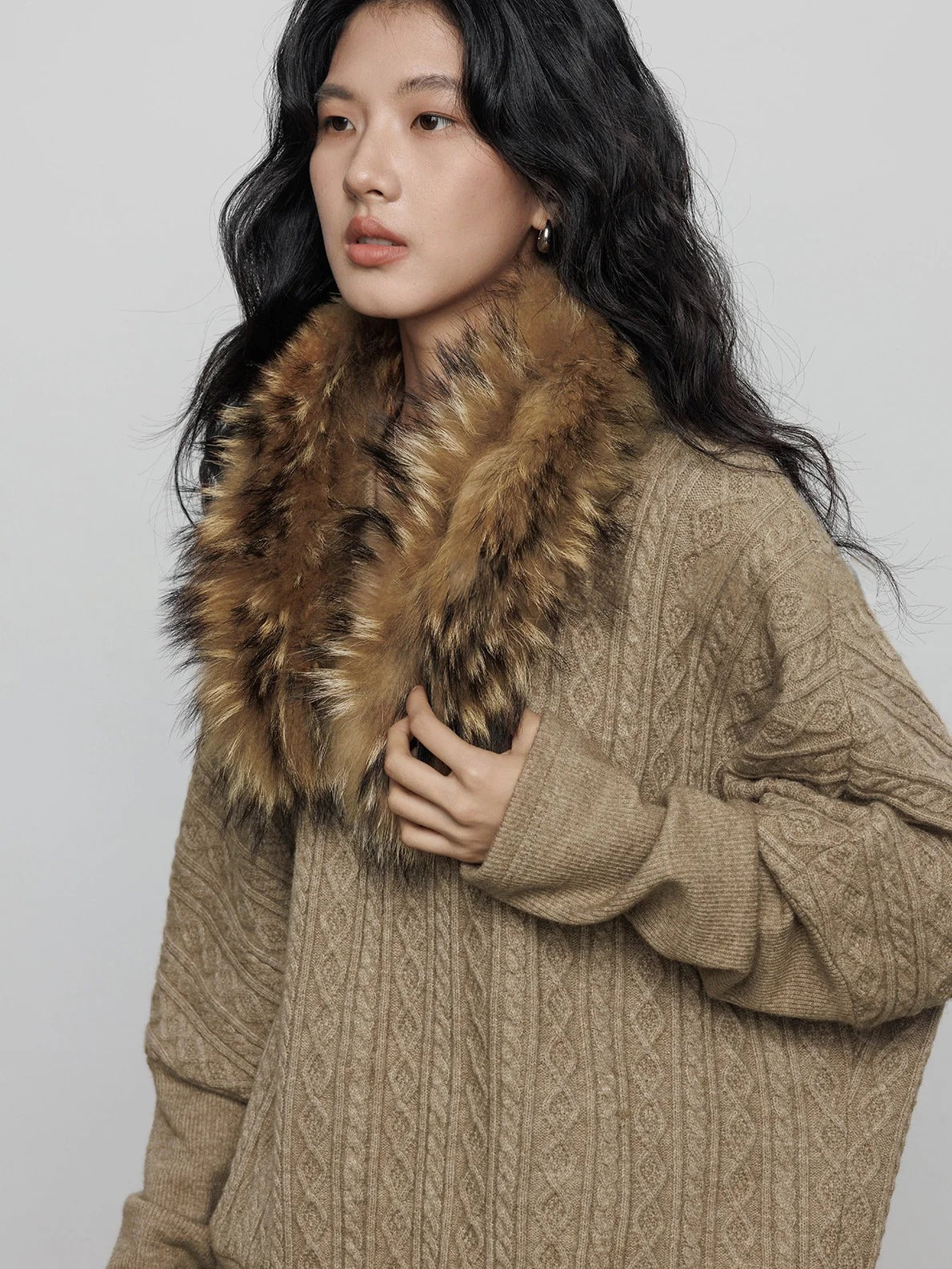 毛領針織上衣_BDHL8079