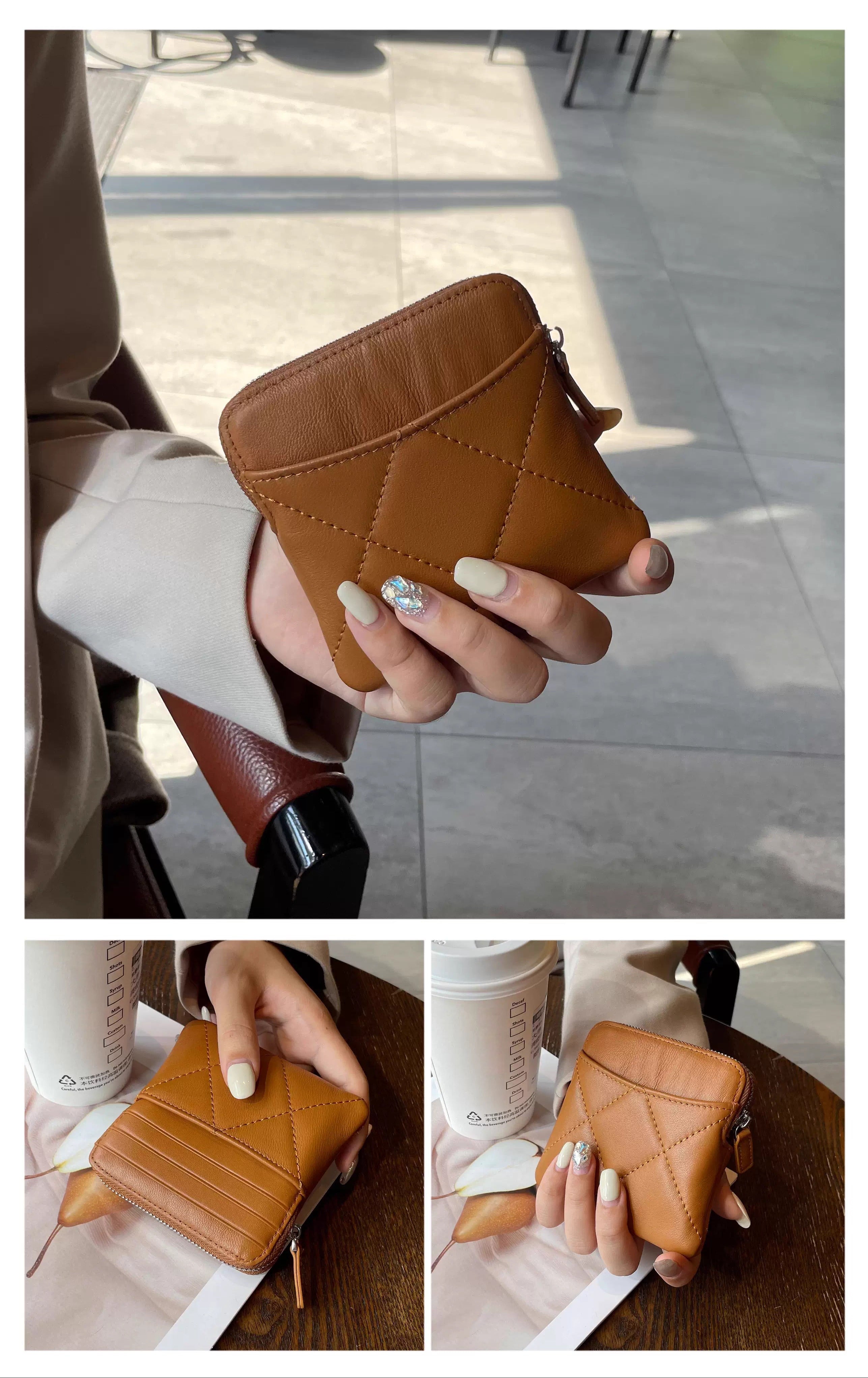 Elegant Quilted Mini Card Holder Wallet_BDHL8196