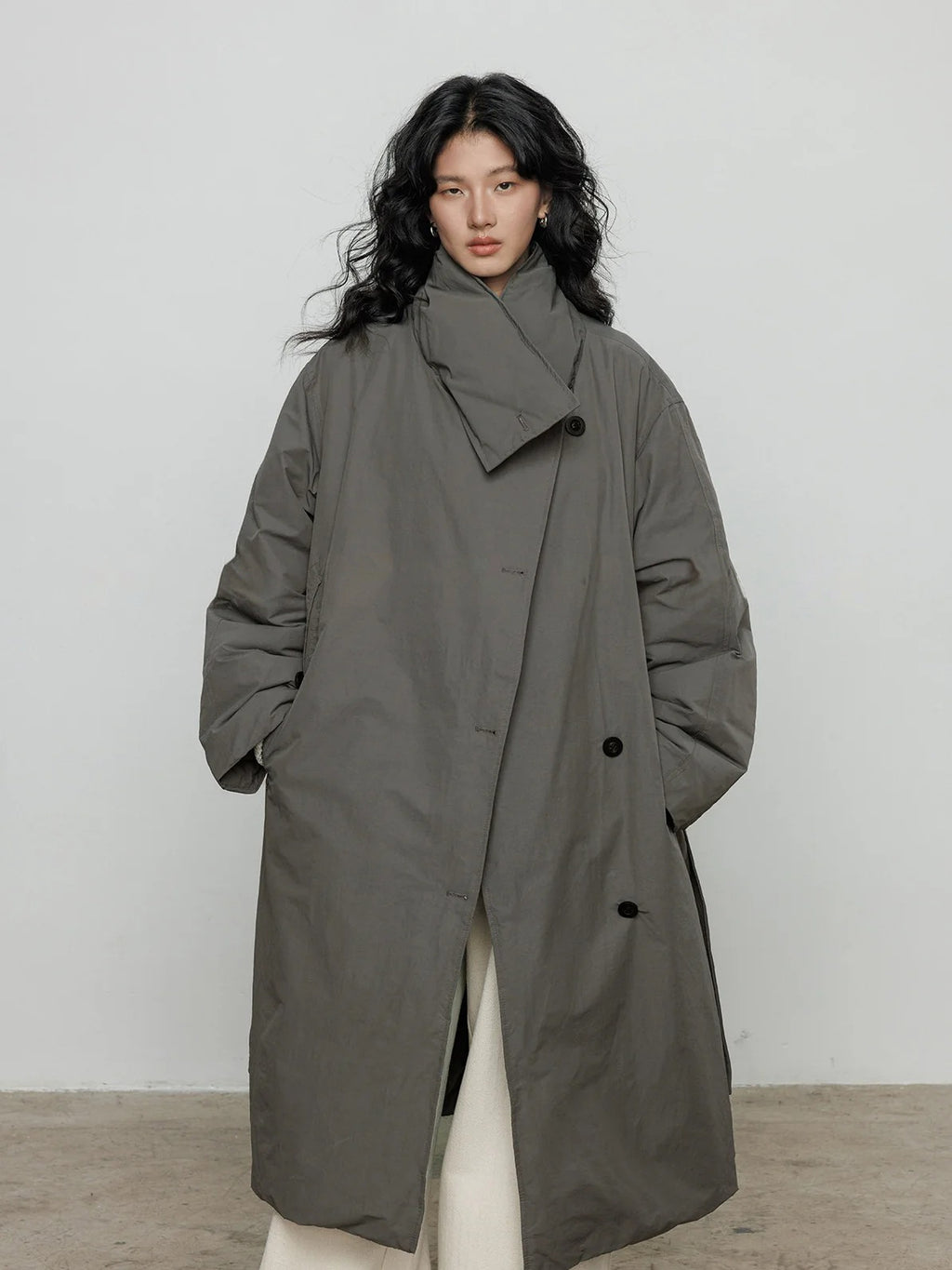 圍巾領羽絨外套_BDHL8085