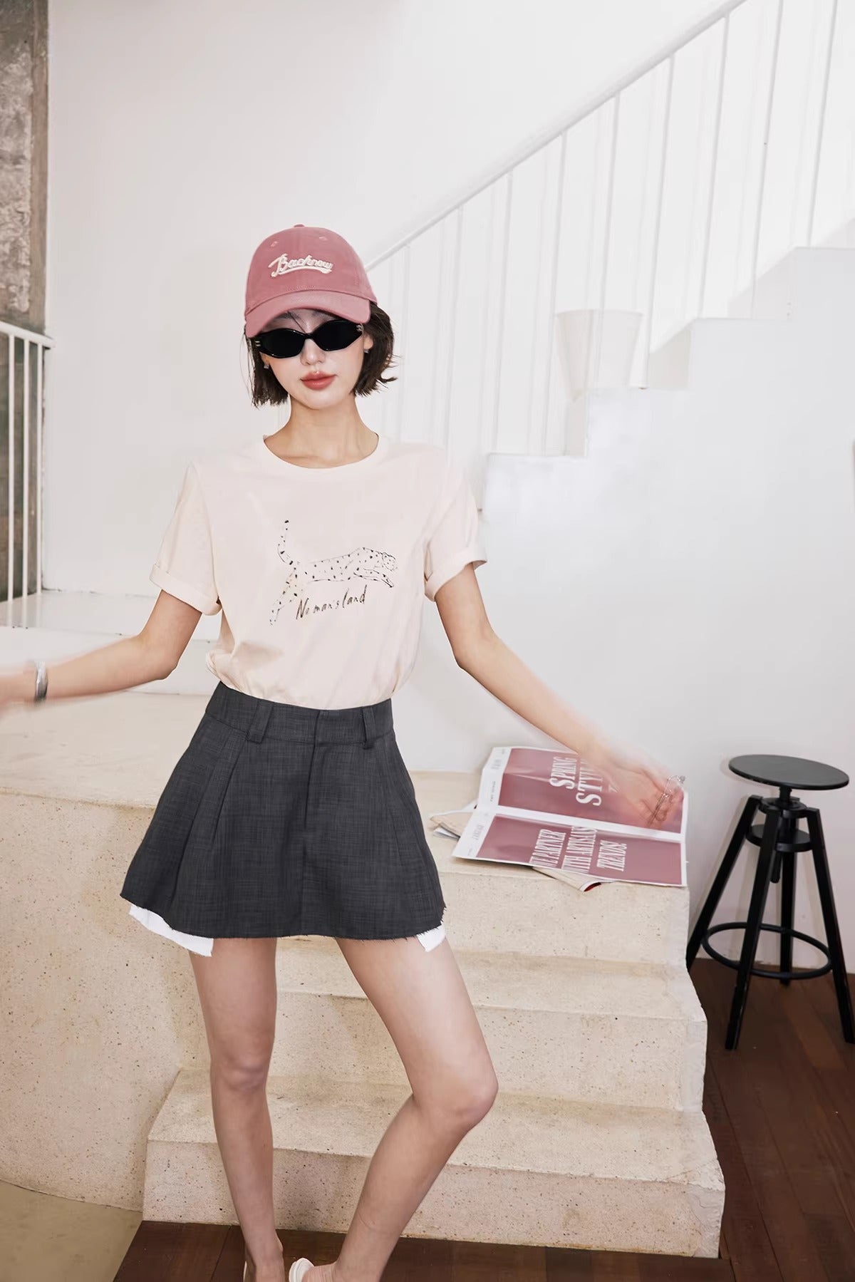 Leopard Print Short Sleeve T-Shirt_BDHL8248