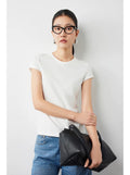 Plain slim short sleeve T-shirt_BDHL5654