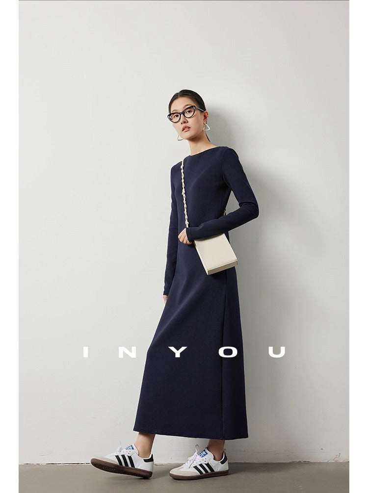 Back zipper slim long skirt_BDHL5475