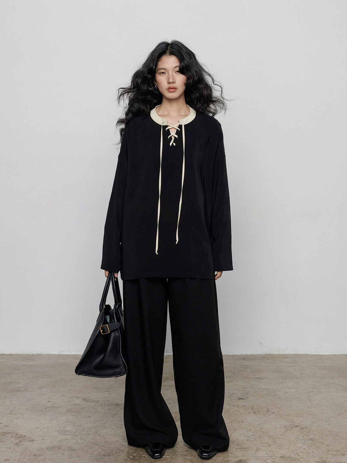 V-Neck Colour-Block Tops_BDHL8138