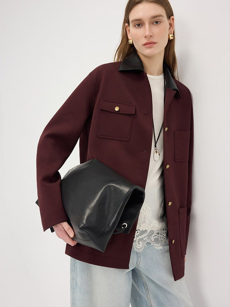 Colour-Block Collar Jacket_BDHL8143