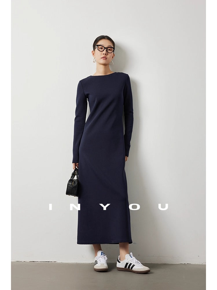 Back zipper slim long skirt_BDHL5475