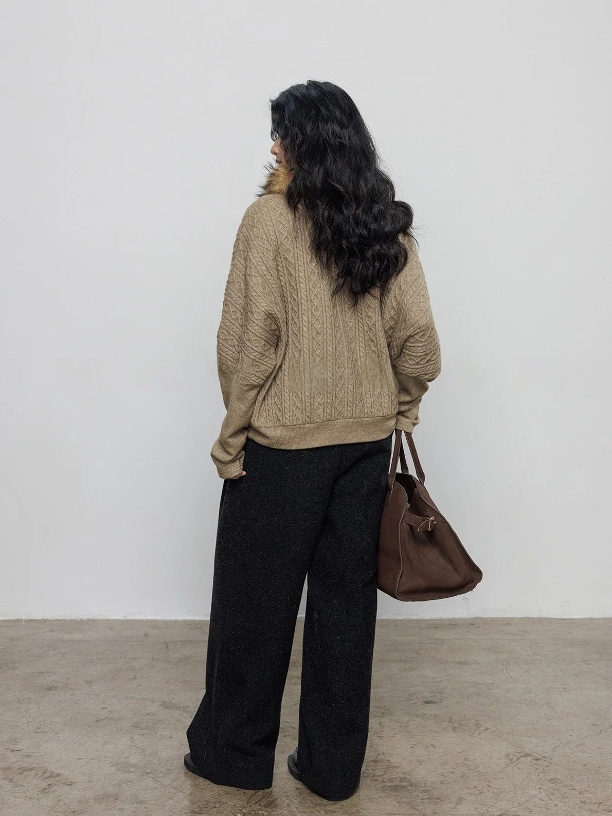 毛領針織上衣_BDHL8079