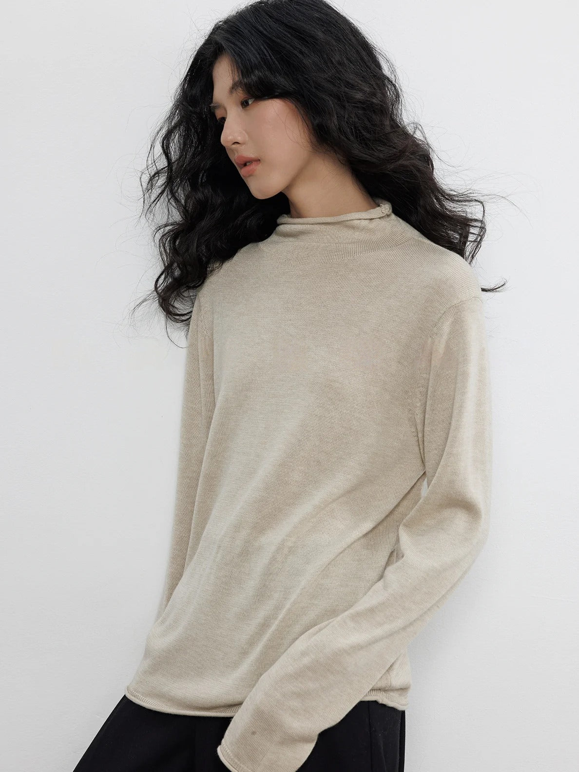 高領寬鬆上衣_BDHL7899