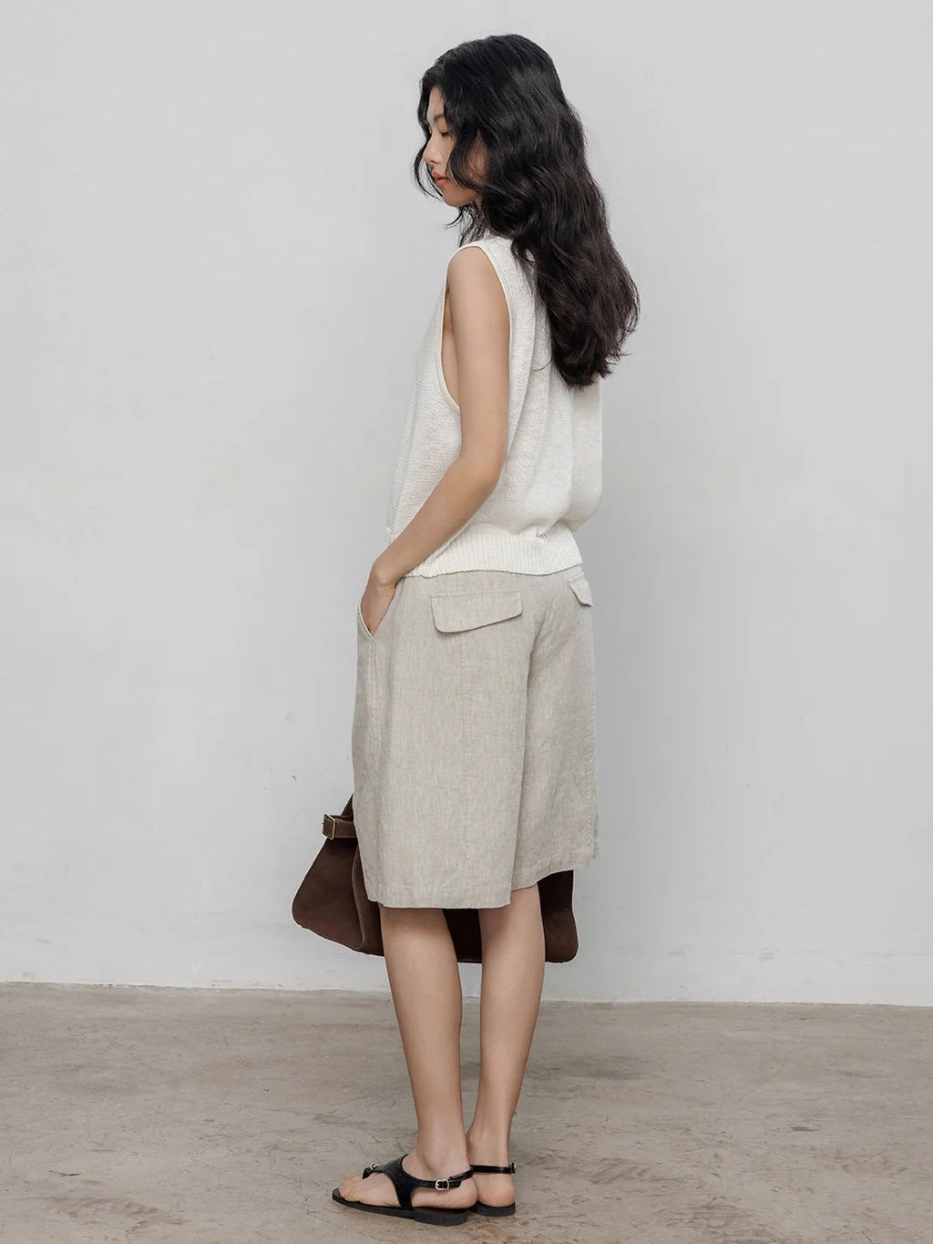 Round Neck Sleeveless Tops_BDHL7233