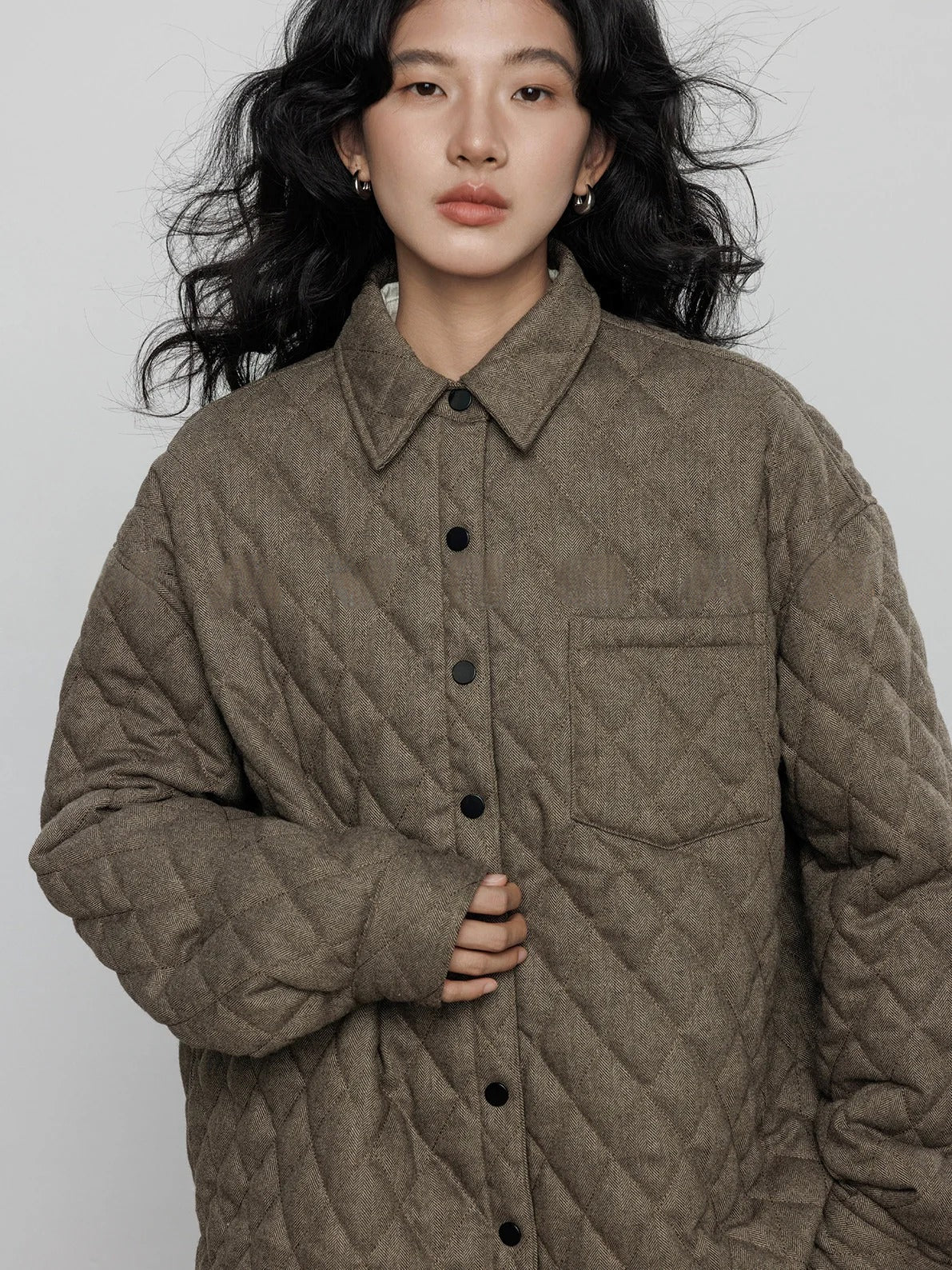 領口飾邊絎縫夾克_BDHL8091