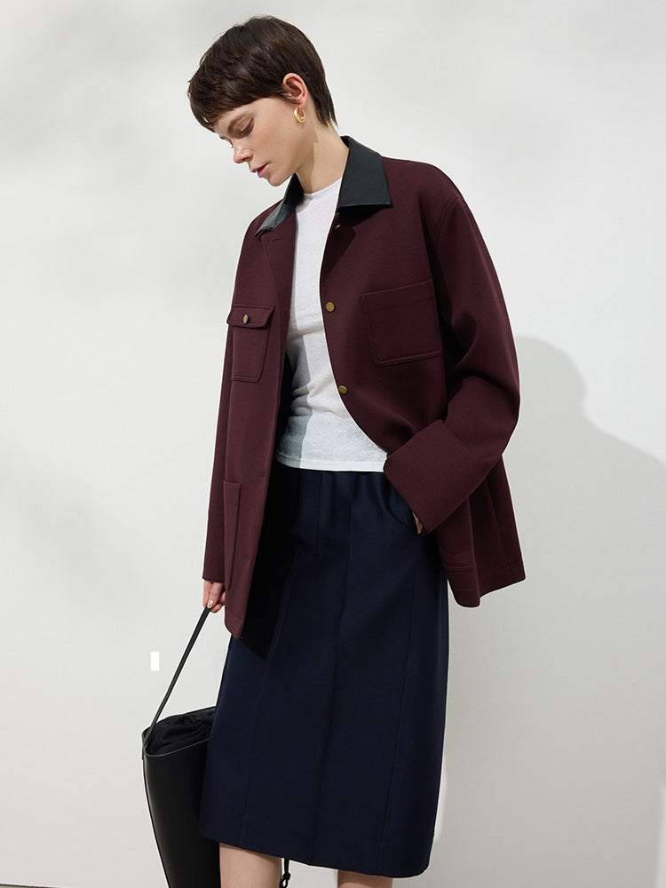 Colour-Block Collar Jacket_BDHL8143