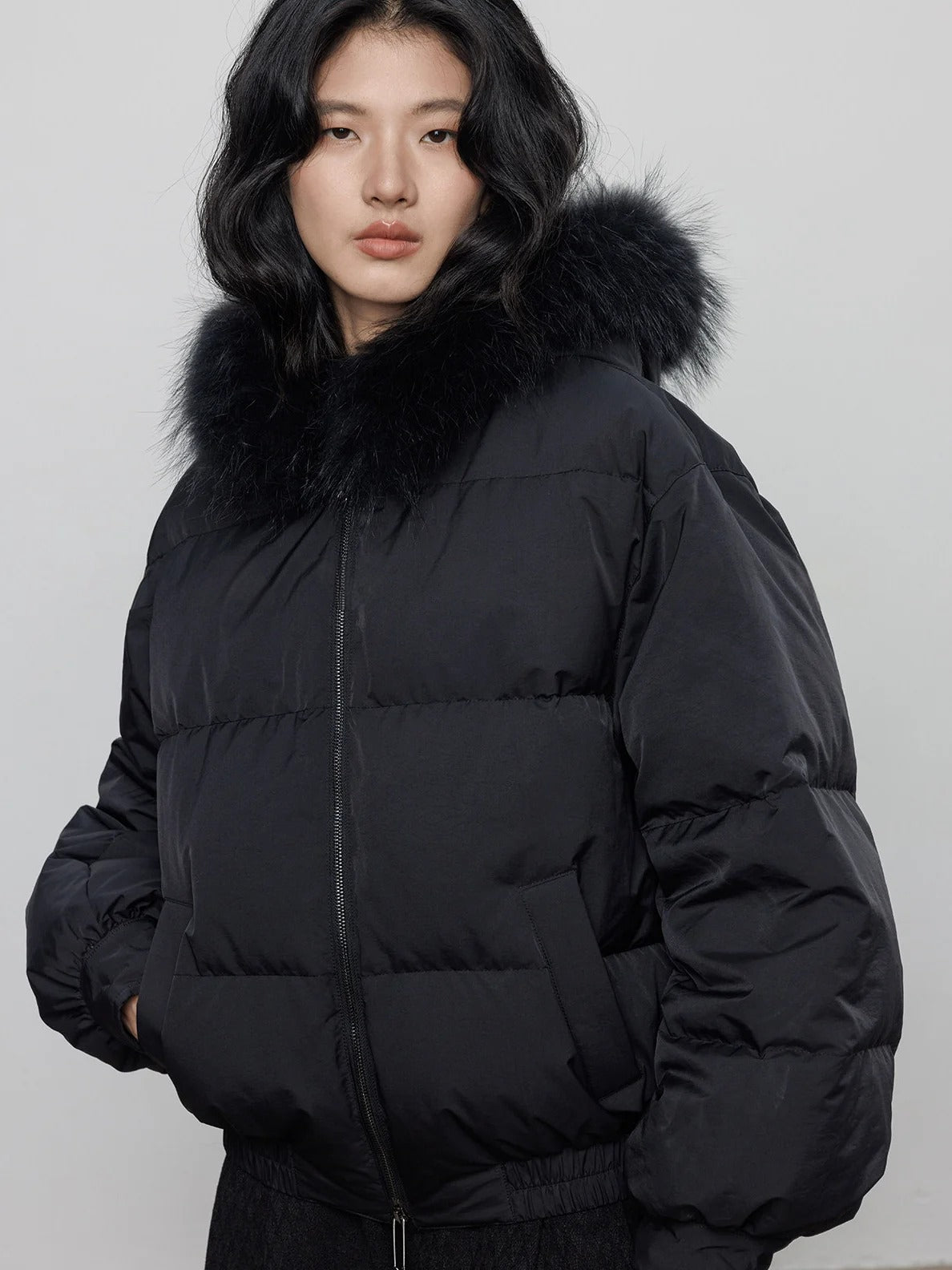 仿毛皮短版羽絨外套_BDHL8080