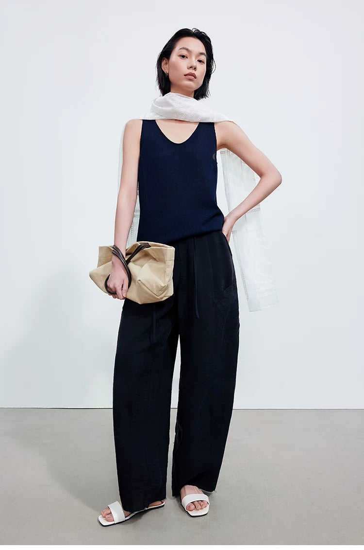 Drawstring Wide-Leg Cargo Pants_BDHL8340