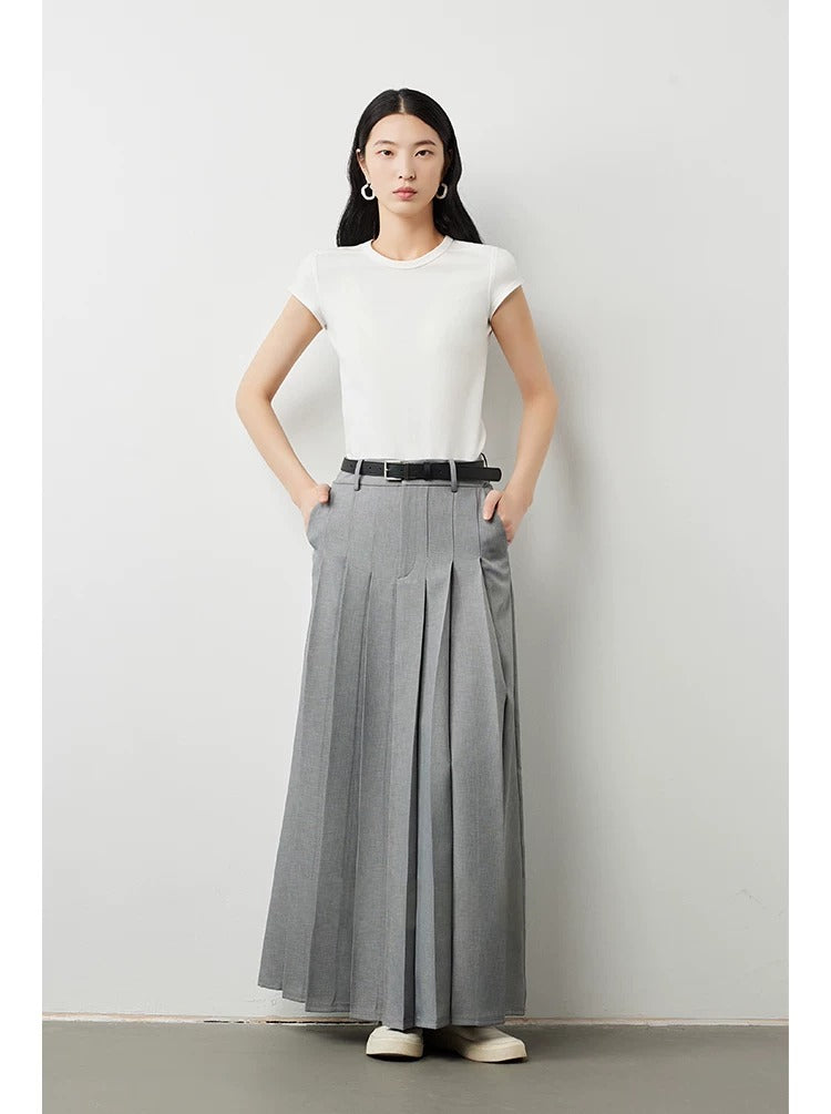 Plain slim short sleeve T-shirt_BDHL5654