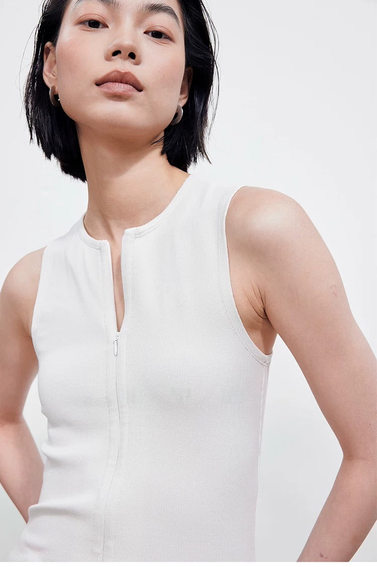 Sleeveless Zip Tank Top_BDHL8389