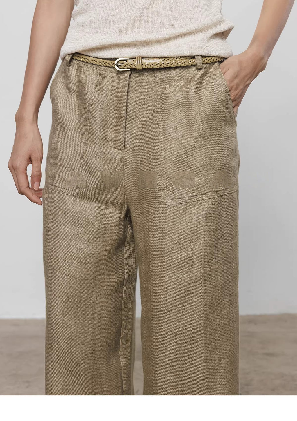 Summer Sleeveless Linen 2-Piece Vest & Pants_BDHL8201