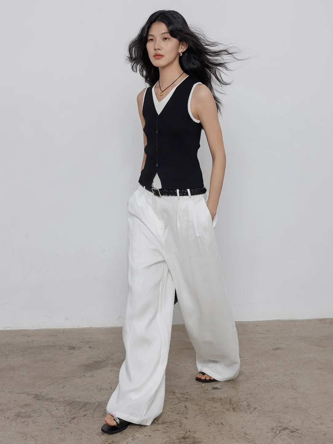 Two-Piece Style Knitted Vest_BDHL7356