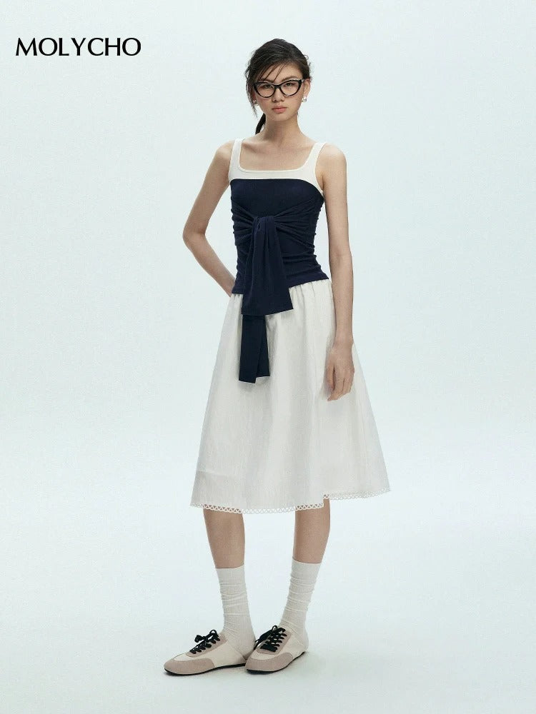 Two-Piece Style Sleeveless Tops_BDHL7429