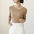 【即納】Front Cutout Layered Knit Top_LCHK171LCHK173