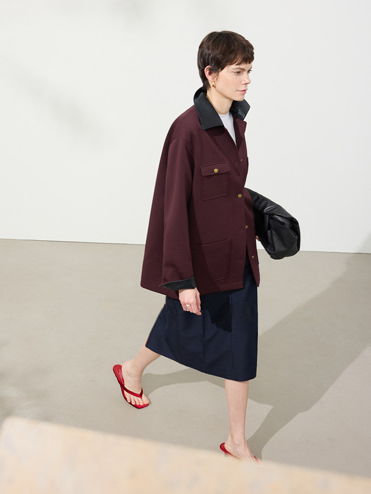 Colour-Block Collar Jacket_BDHL8143