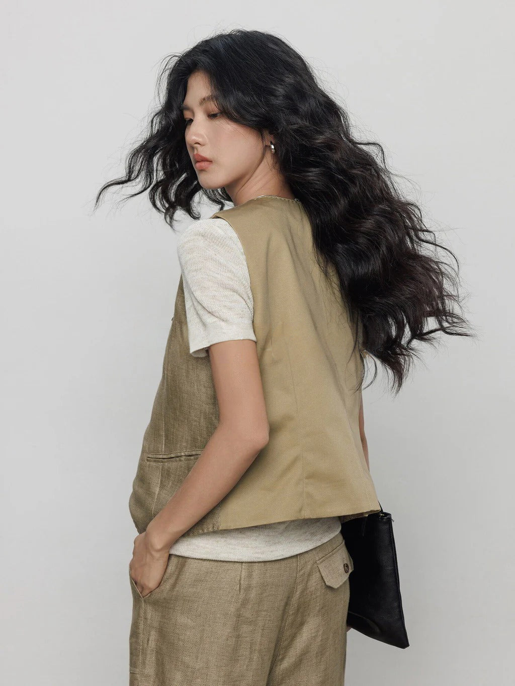 Summer Sleeveless Linen 2-Piece Vest & Pants_BDHL8201