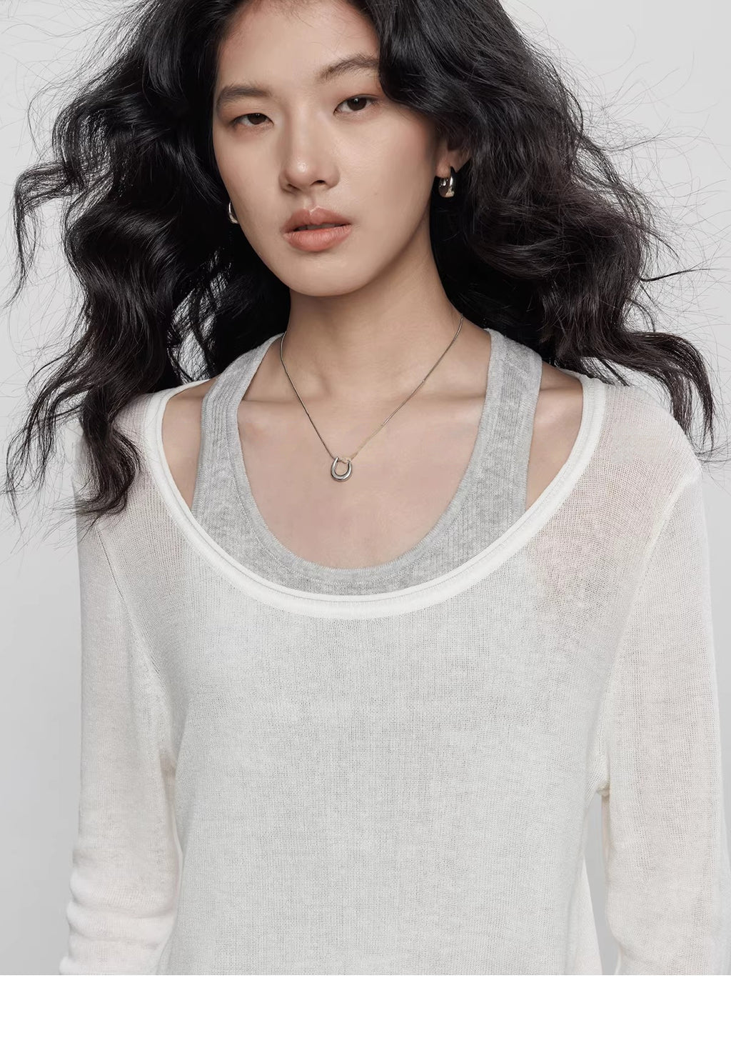 Spring Tencel Linen Knitted Sweater Vest_BDHL8203