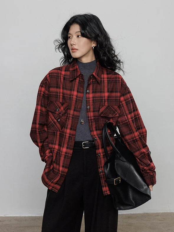 復古格紋襯衫_BDHL8090