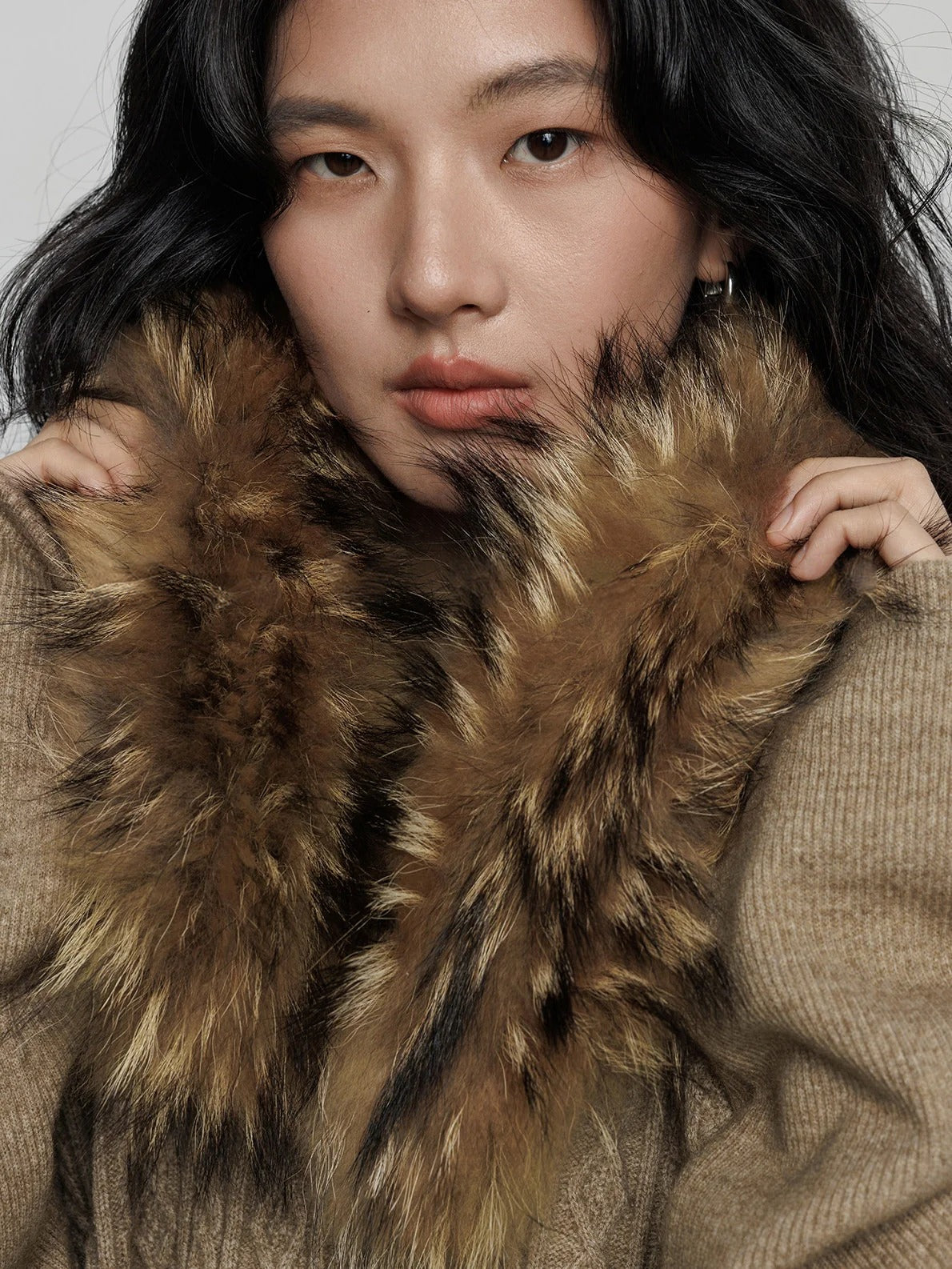 毛領針織上衣_BDHL8079