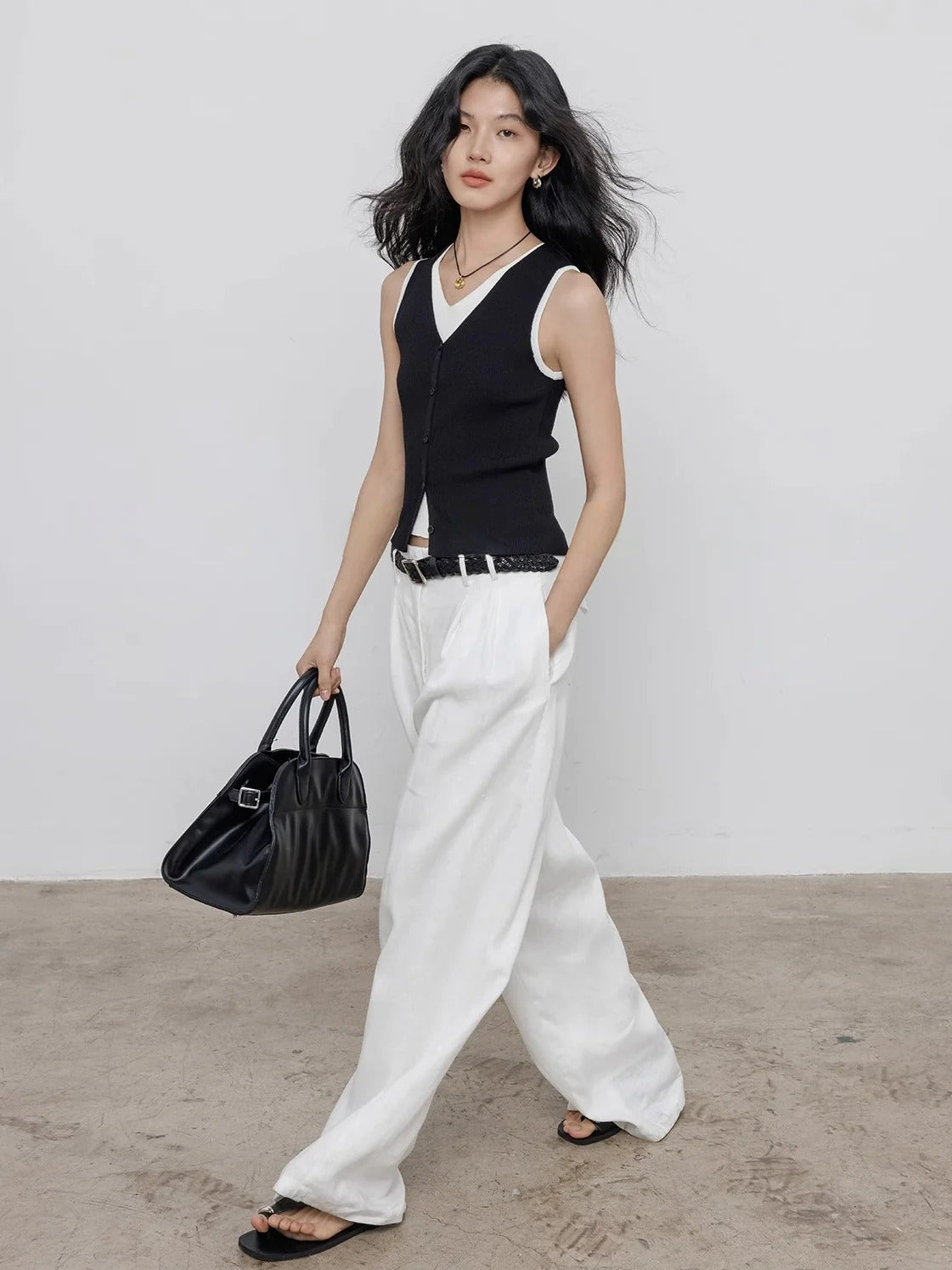 Two-Piece Style Knitted Vest_BDHL7356