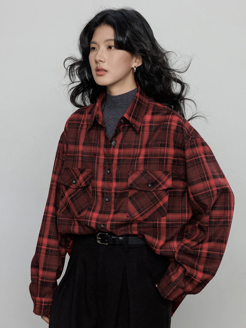 復古格紋襯衫_BDHL8090