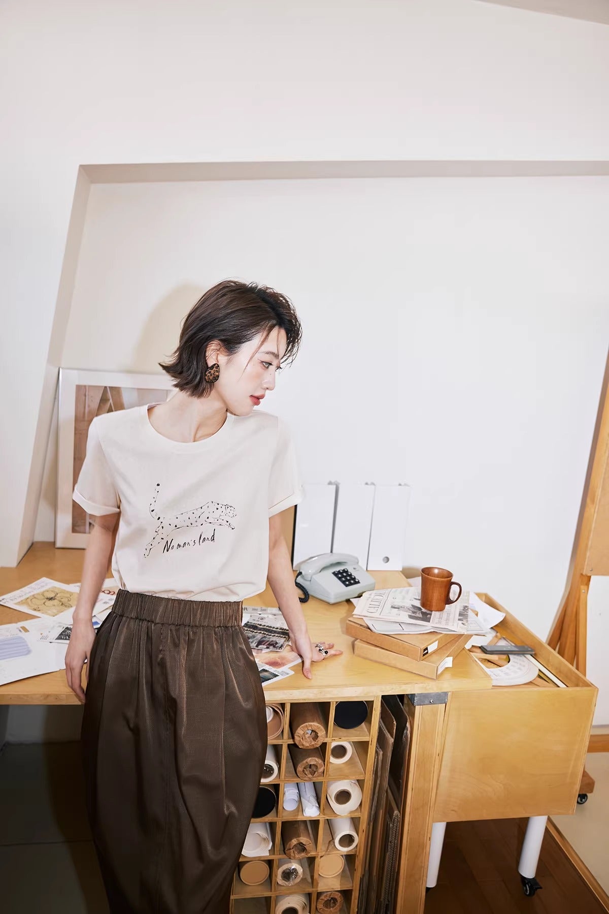 Leopard Print Short Sleeve T-Shirt_BDHL8248