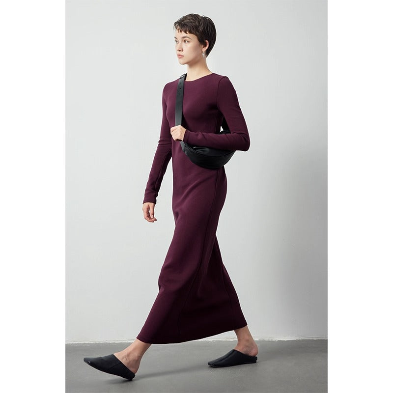 Back zipper slim long skirt_BDHL5475