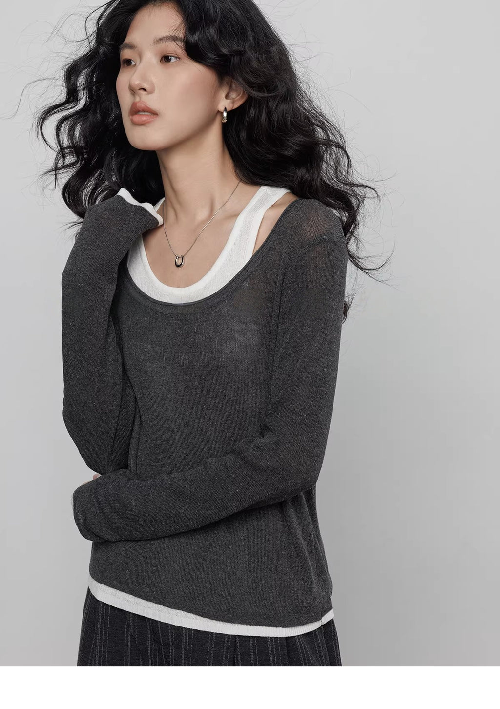 Spring Tencel Linen Knitted Sweater Vest_BDHL8203