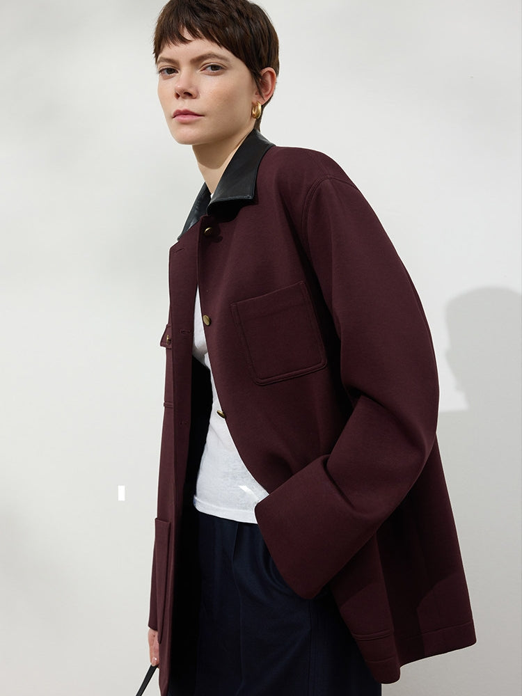 Colour-Block Collar Jacket_BDHL8143