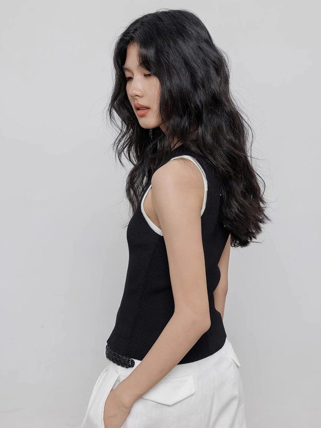 Two-Piece Style Knitted Vest_BDHL7356