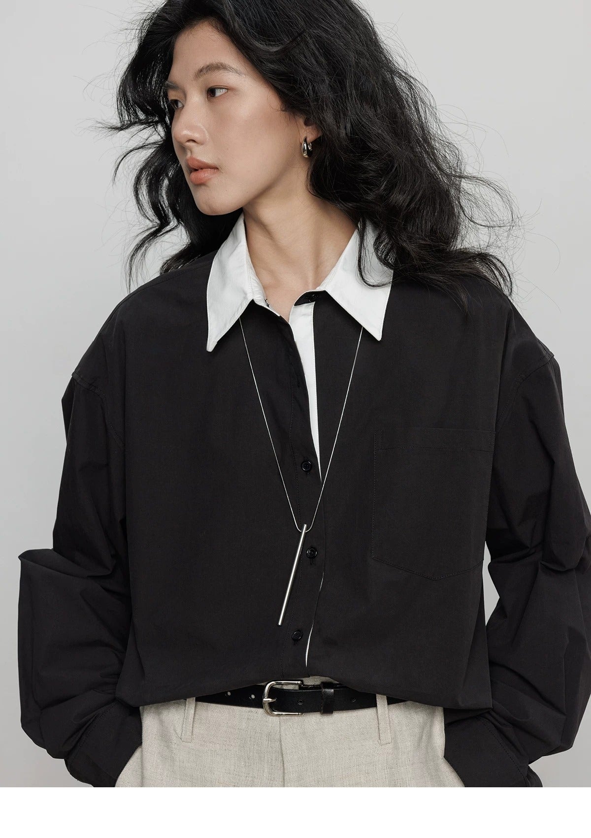 Oversized Cotton Poplin Shirt_BDHL8358
