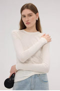 Linen Lyocell Slim Fit Long Sleeve Top_BDHL8220