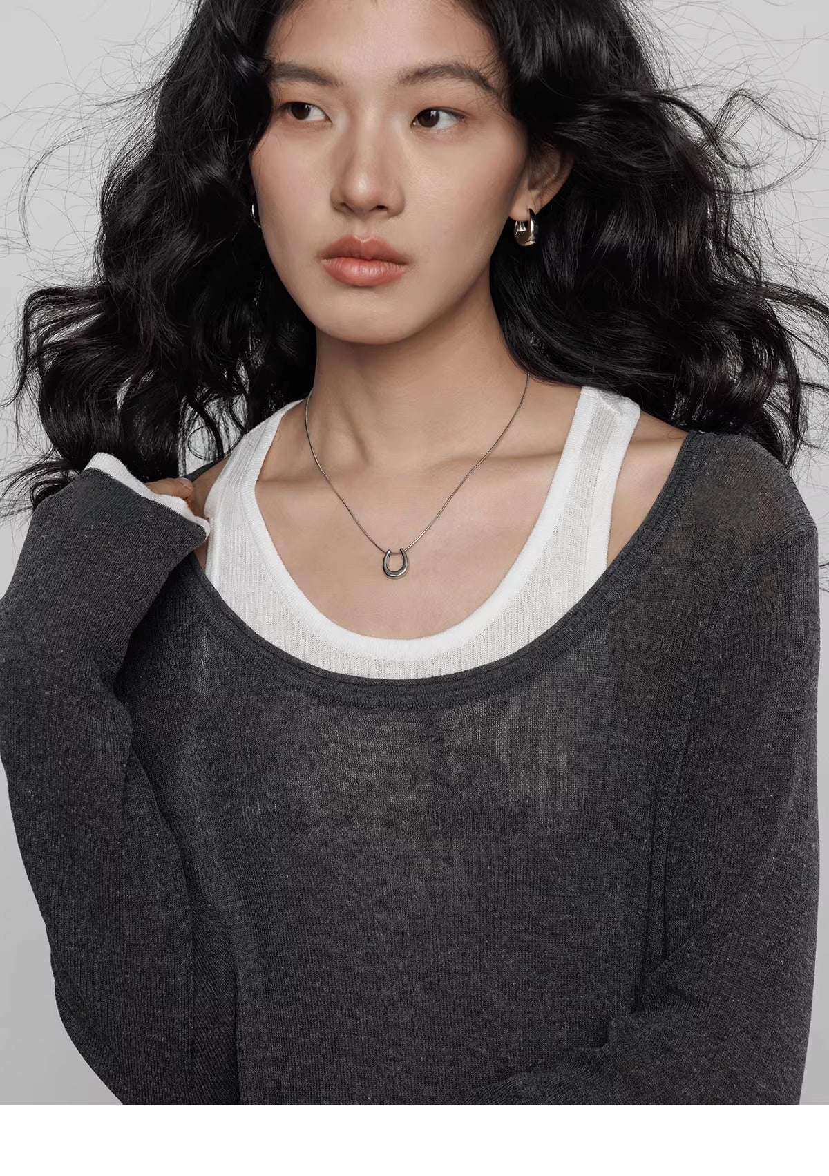 Spring Tencel Linen Knitted Sweater Vest_BDHL8203