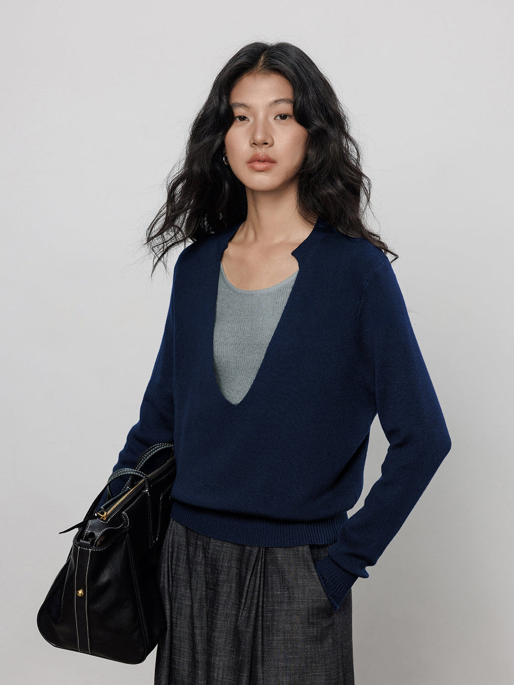 V-Neck Two-Piece Style Tops_BDHL7700