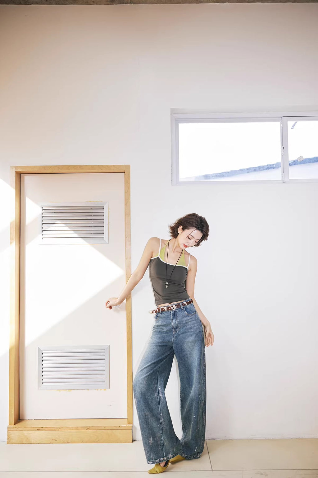 Vintage Hand-Brushed Wide-Leg Jeans_BDHL8241