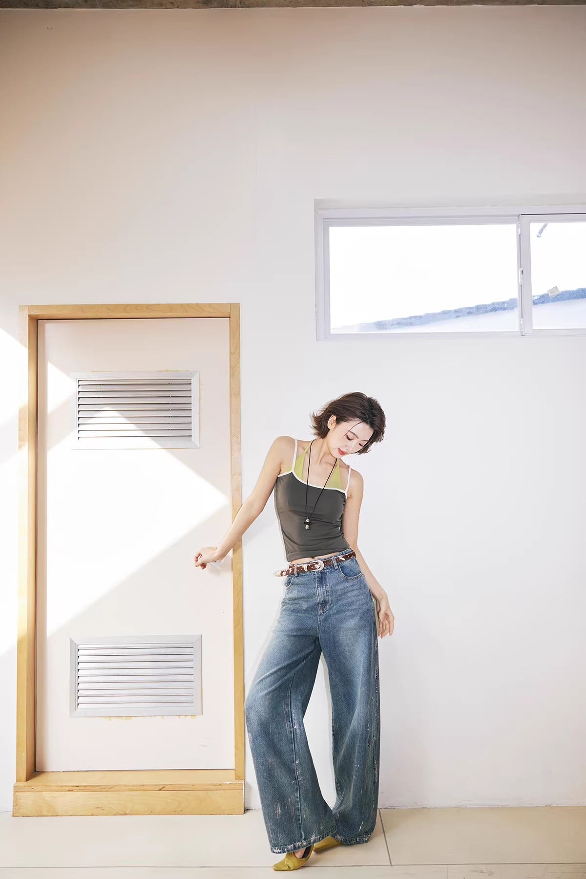 Vintage Hand-Brushed Wide-Leg Jeans_BDHL8241
