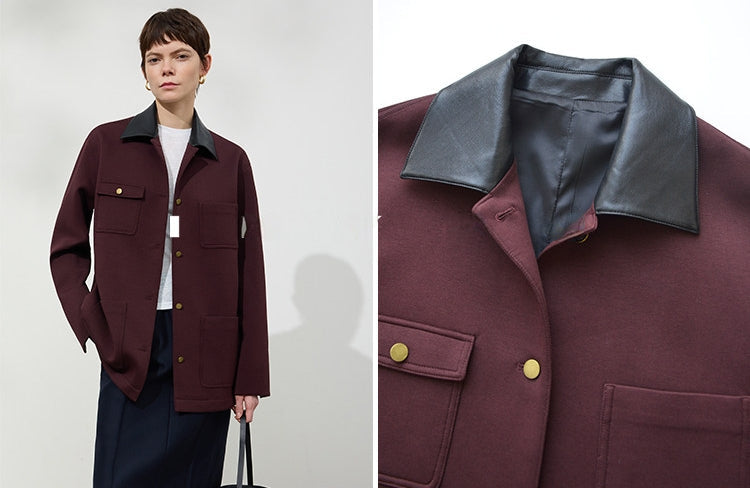 Colour-Block Collar Jacket_BDHL8143