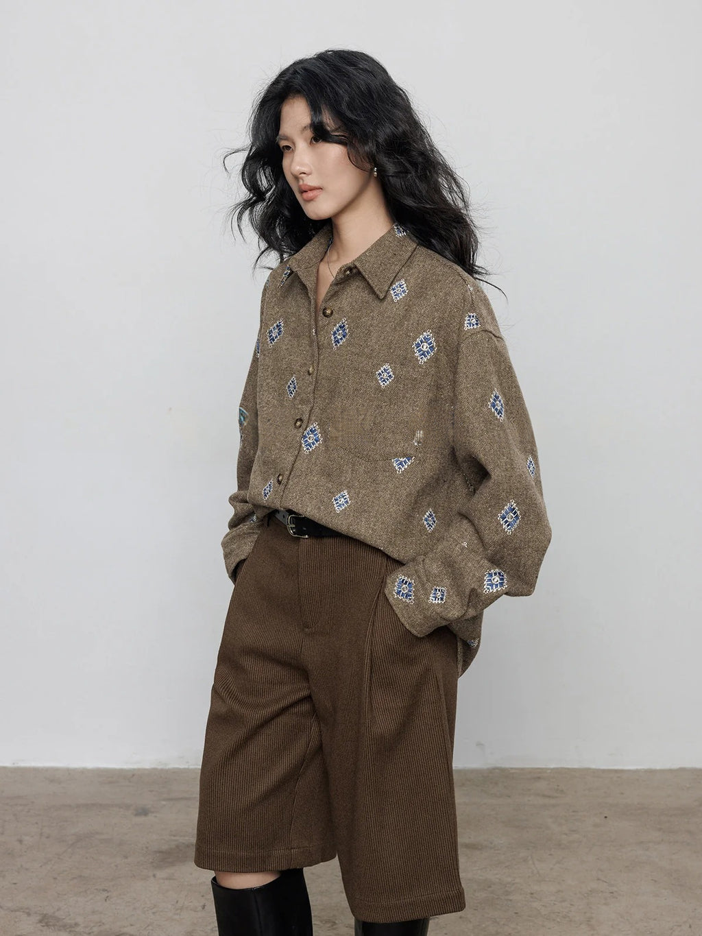 刺繡長袖襯衫_BDHL8084