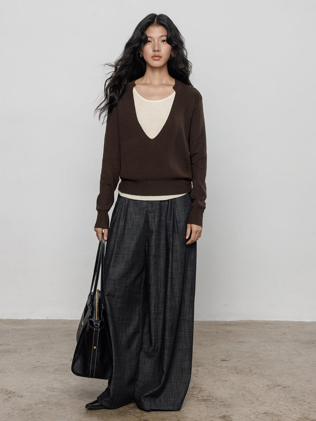 V-Neck Two-Piece Style Tops_BDHL7700