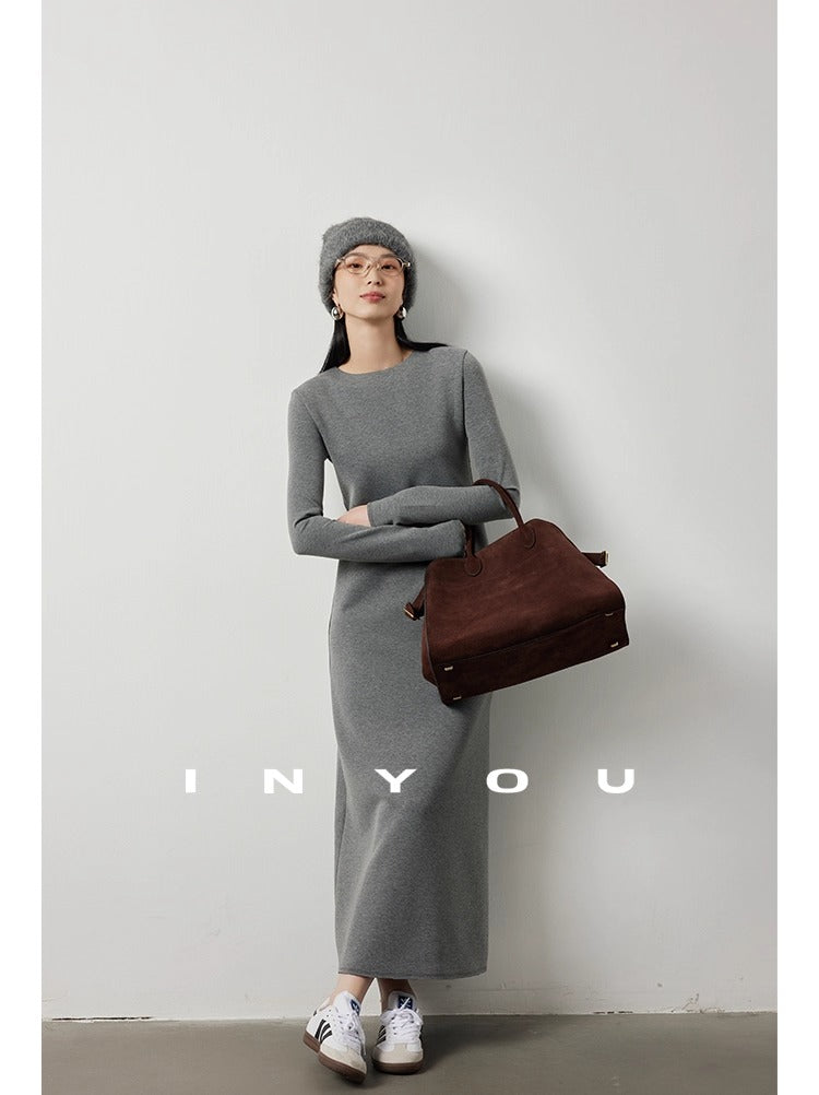 Back zipper slim long skirt_BDHL5475