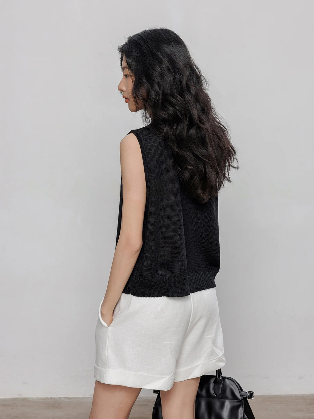 Round Neck Sleeveless Tops_BDHL7233