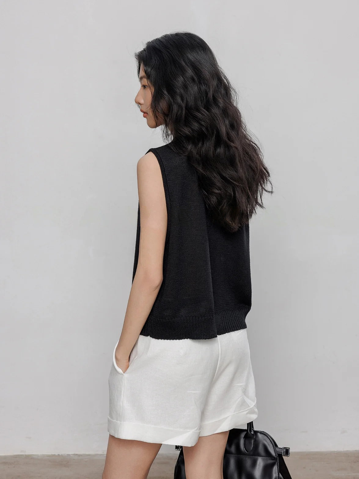 Round Neck Sleeveless Tops_BDHL7233