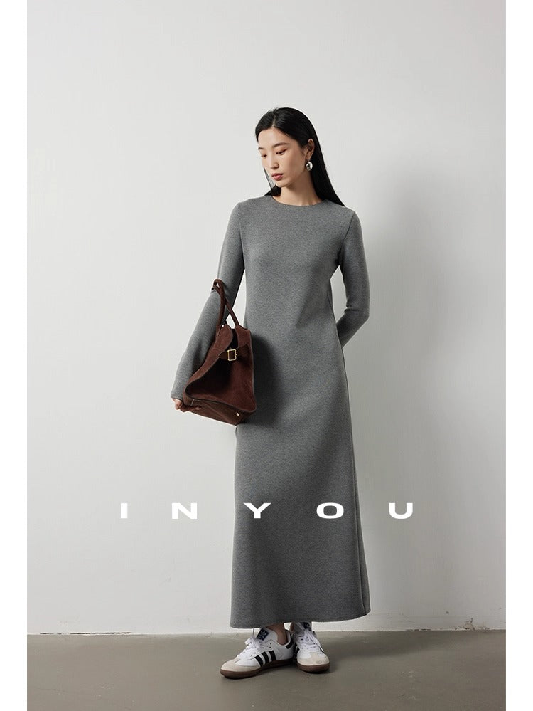 Back zipper slim long skirt_BDHL5475