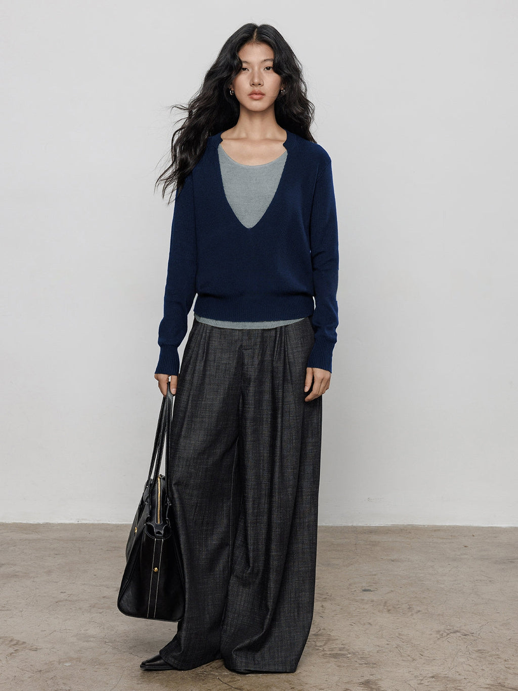 V-Neck Two-Piece Style Tops_BDHL7700